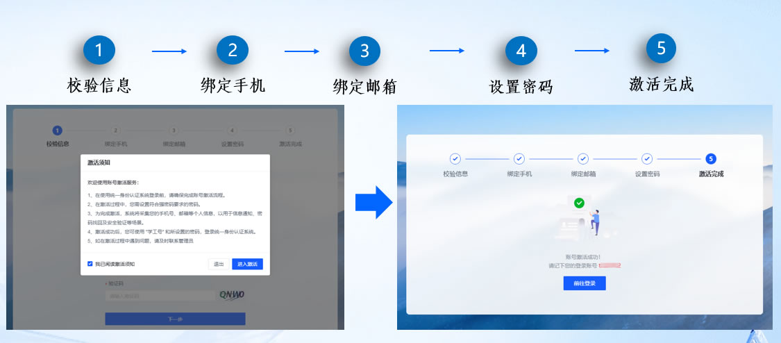 通过学工号完成账号激活咨询电话